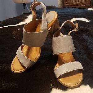Born Gray Heeled Sandal